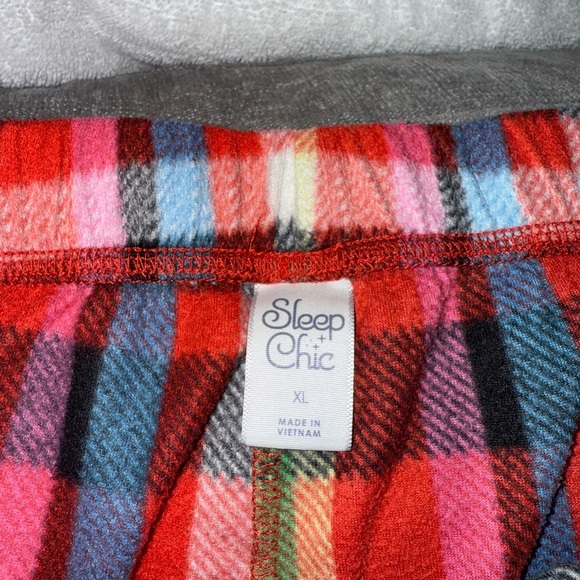 Sleep Chic Plaid Fleece Pajama Pants - Picture 3 of 4